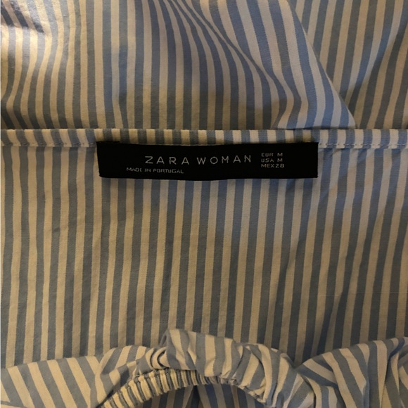 Cute Zara dress. French stripe. On or off the shoulder. - Picture 2 of 3